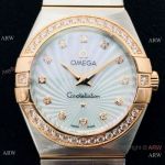 (VSF) 1:1 Replica Omega Constellation 2-Tone Rose Gold Diamond Watch with Quartz Movement